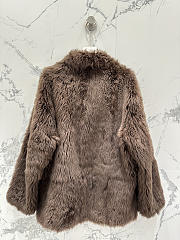 Ysl Tuscan Shearling Coat In Brown - 4