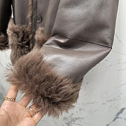 Ysl Leather Jacket In Brown - 2