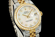 Rolex Gold Datejust Diamond Watch - 5