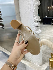 Valentino Rockstud Calfskin Leather Slide Sandal Beige - 6
