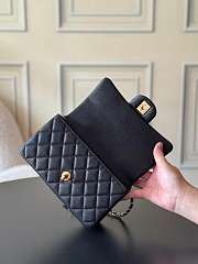 Chanel Caviar Mini Flap Bag With Top Handle (Black) - 6