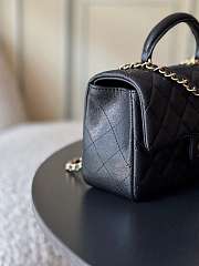Chanel Caviar Mini Flap Bag With Top Handle (Black) - 4