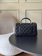 Chanel Caviar Mini Flap Bag With Top Handle (Black) - 3