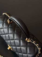 Chanel Caviar Mini Flap Bag With Top Handle (Black) - 2