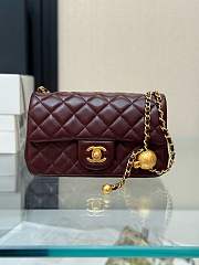 Chanel Classic Flap Bag Lambskin Burgundy Size 20x13x8 cm - 1