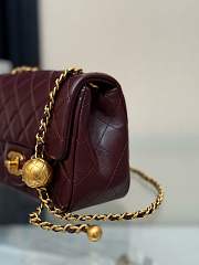 Chanel Classic Flap Bag Lambskin Burgundy Size 20x13x8 cm - 6