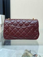 Chanel Classic Flap Bag Lambskin Burgundy Size 20x13x8 cm - 4