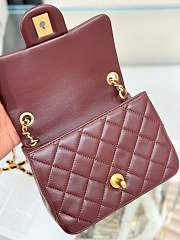 Chanel Classic Flap Bag Lambskin Burgundy Size 20x13x8 cm - 3
