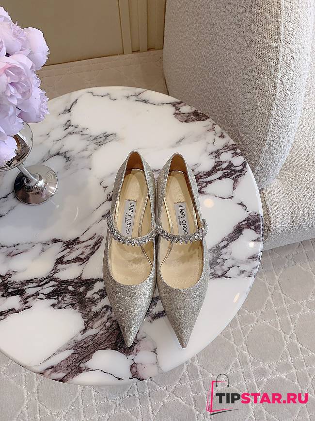 Jimmy Choo Jimmy Bing crystal-strap Ballerina 04 - 1