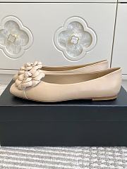 Chanel Camellia Flat Shoes In Beige - 6