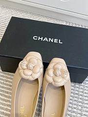 Chanel Camellia Flat Shoes In Beige - 2