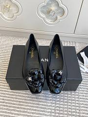 Chanel Camellia Flat Shoes In Black - 1