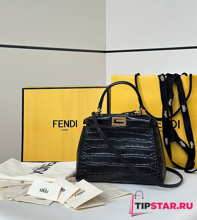 Fendi Peekaboo Mini Precious skin Black - 1