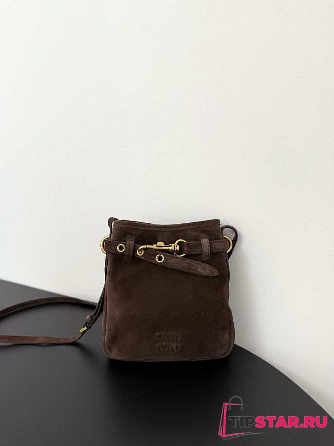 Miumiu Suede Lucky Bag In Brown - 1
