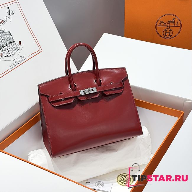 Hermes Box Calf Birkin 25 - Luxe Du Jour Red - 1