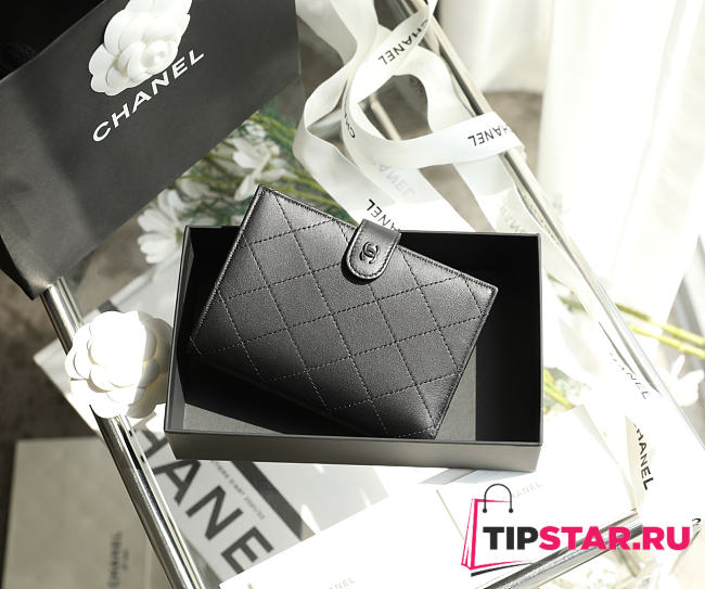 Chanel Snap-Button Passport Holder Black - 1
