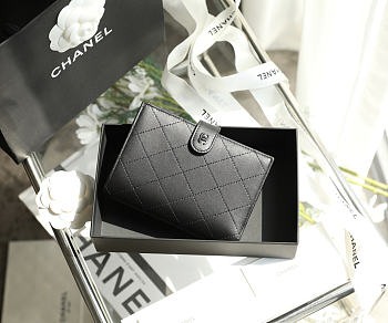 Chanel Snap-Button Passport Holder Black