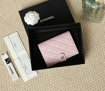 Chanel Snap-Button Passport Holder Pink