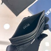 Dior Oblique Jacquard Print Double Sided Flap Card Holder Black - 6