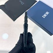 Dior Oblique Jacquard Print Double Sided Flap Card Holder Black - 5