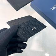 Dior Oblique Jacquard Print Double Sided Flap Card Holder Black - 3