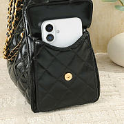 Chanel Small 25 Hobo Bag Black Shiny In Black - 3