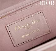 Dior Lady Leather with Velvet In Pink Size 20*16*8cm - 2