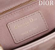 Dior Lady Leather with Velvet In Pink Size 17*15*7cm - 6