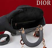 Dior Lady Leather with Velvet In Black Size 20*16*8cm - 5