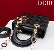 Dior Lady Leather with Velvet In Black Size 20*16*8cm - 4