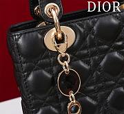 Dior Lady Leather with Velvet In Black Size 20*16*8cm - 2