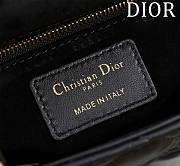 Dior Lady Leather with Velvet In Black Size 17*15*7cm - 2