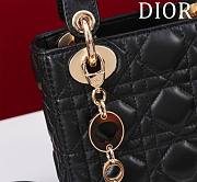 Dior Lady Leather with Velvet In Black Size 17*15*7cm - 5