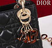 Dior Lady Leather with Velvet In Black Size 17*15*7cm - 4