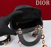 Dior Lady Leather with Velvet In Black Size 17*15*7cm - 3
