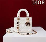 Dior Lady Leather with Velvet In White Size 20*16*8cm - 1