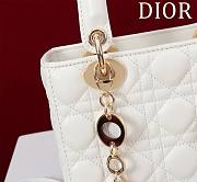 Dior Lady Leather with Velvet In White Size 20*16*8cm - 5