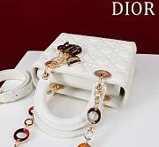 Dior Lady Leather with Velvet In White Size 20*16*8cm - 4