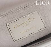 Dior Lady Leather with Velvet In White Size 20*16*8cm - 2