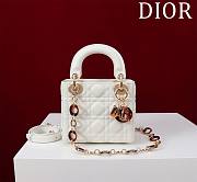 Dior Lady Leather with Velvet In White Size 17*15*7cm - 1