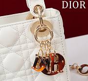 Dior Lady Leather with Velvet In White Size 17*15*7cm - 5