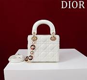 Dior Lady Leather with Velvet In White Size 17*15*7cm - 4