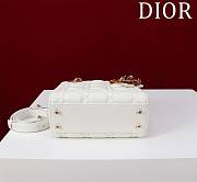 Dior Lady Leather with Velvet In White Size 17*15*7cm - 3