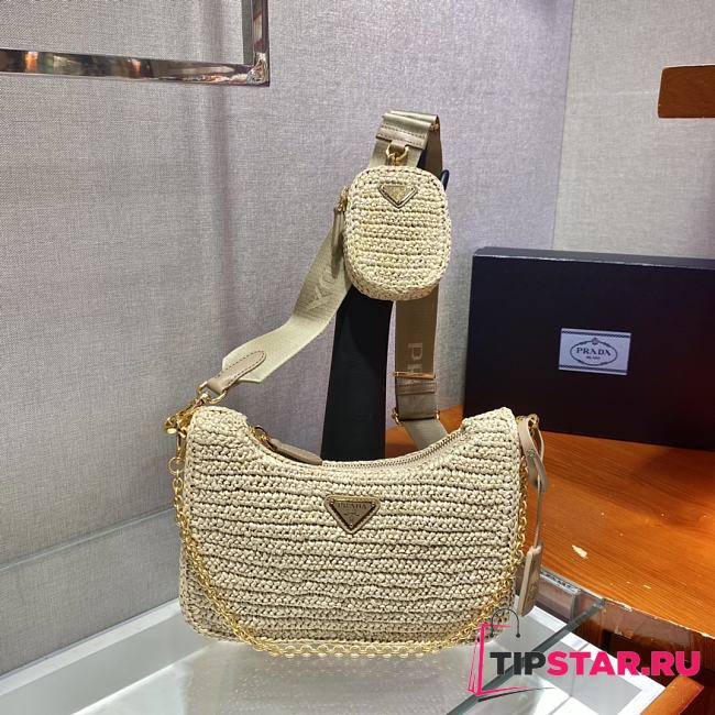 Prada Re-Edition 2005 crochet bag Olive Cream - 1