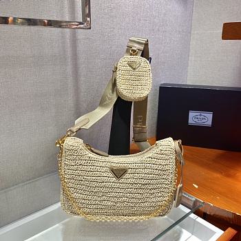 Prada Re-Edition 2005 crochet bag Olive Cream