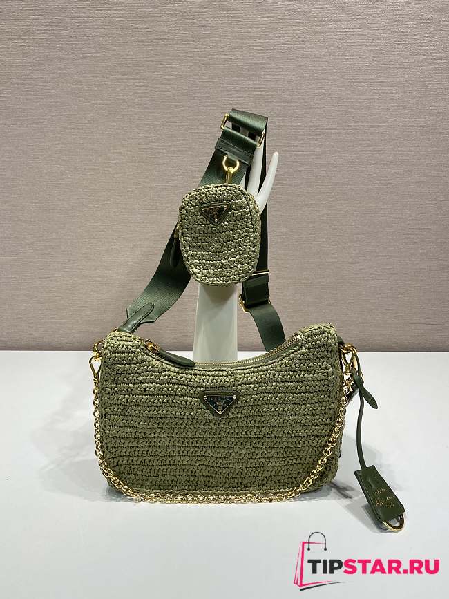 Prada Re-Edition 2005 crochet bag Olive Green - 1
