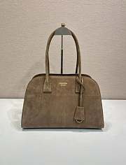 Prada Cocoa Brown Medium Suede Tote Bag - 1
