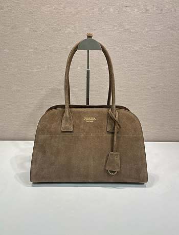 Prada Cocoa Brown Medium Suede Tote Bag
