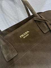 Prada Cocoa Brown Medium Suede Tote Bag - 6