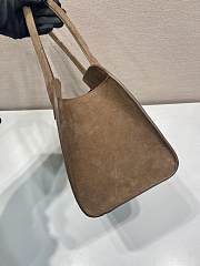 Prada Cocoa Brown Medium Suede Tote Bag - 3